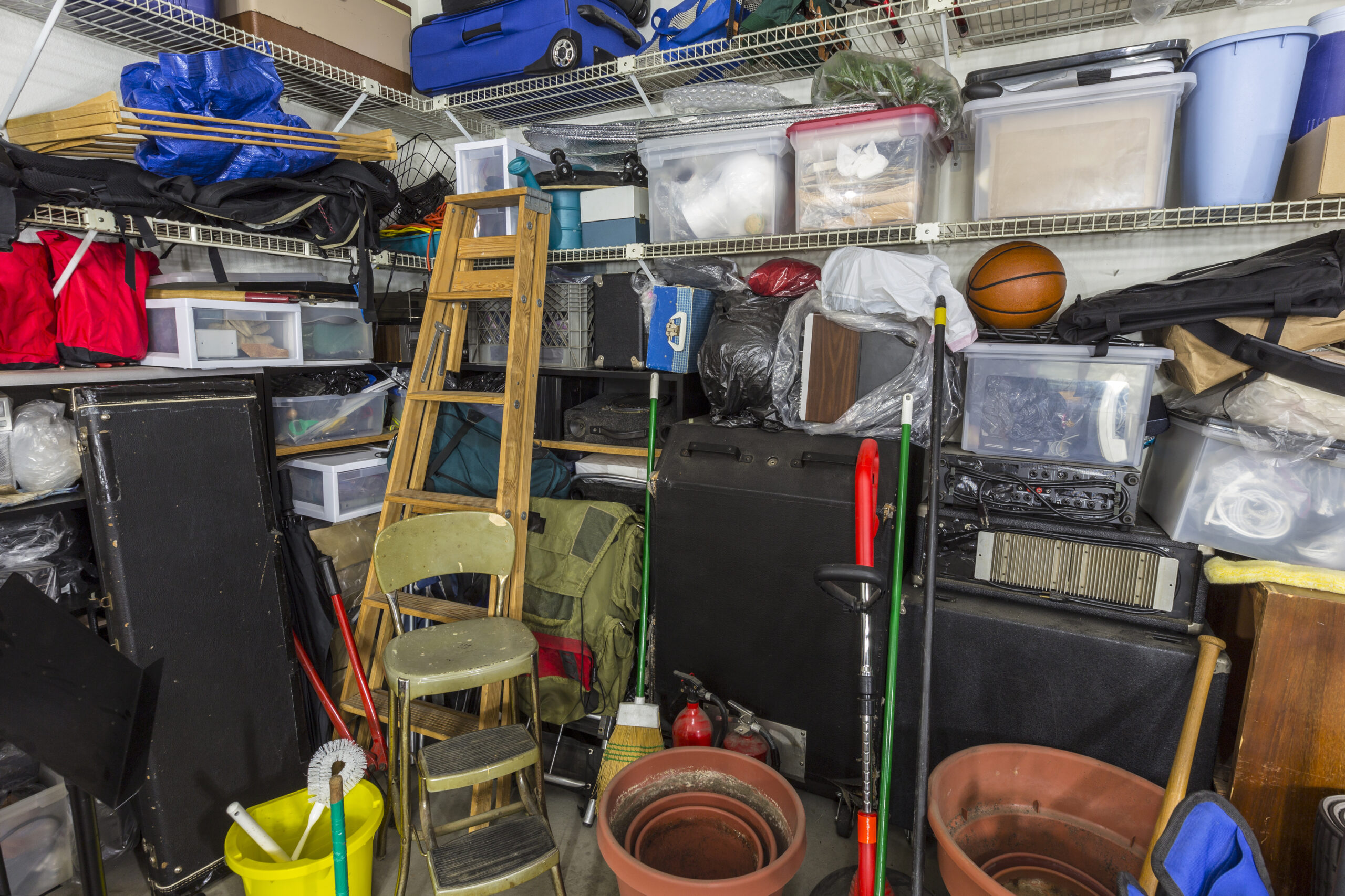 Cluttered garage